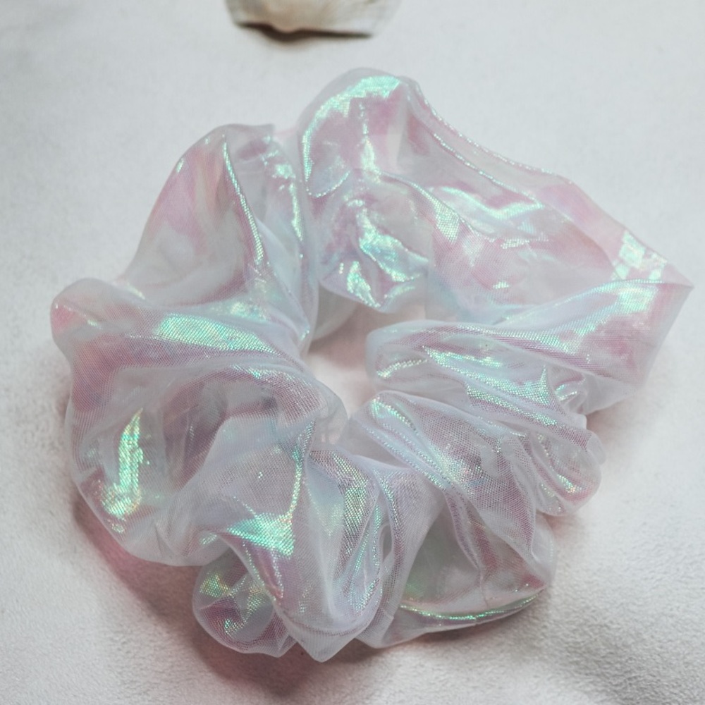 Oversized Holographic Scrunchie